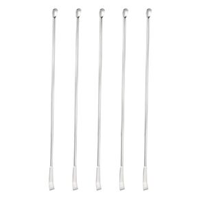 YOKIVE 5 Pcs Micro Reagent Spoon, 2 in 1 Double Head Stainless Steel | Take Out The Sample, Great for Science Labs, Chemistry Classrooms (220mm Long)