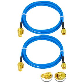 2PCS SMA Male to SMA Female RF Coaxial Cable 50 Ohm 6" /15CM RG405 SMA RF Coax Pigtail Cable