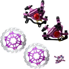 Zoom Bike Bicycle Cycling HB-100 Hydraulic Disc Brake Calipers Front & Rear Set Line Pull with Floating Rotor & Cable