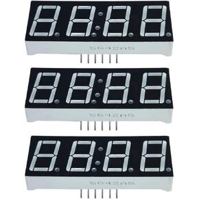 شاشة رقمية بأربعة أرقام 0.56 بوصة وسبعة قطاعات و12 دبوسًا، LED أحمر كاثود مشترك - 6 قطع in Kuwait