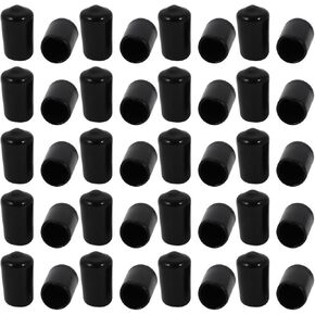 uxcell 40 Pcs 9mm Inner Dia PVC Vinyl End Cap Bolt Screw Thread Protector Black