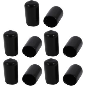 uxcell 10 Pcs 10mm Inner Dia PVC Vinyl End Cap Bolt Screw Thread Protector Black