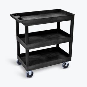 FSE Luxor 373-EC111HD-B 32" x 18" Tub Cart - Three Shelves
