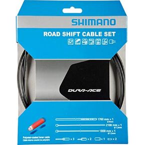 Shimano Spares Road Gear Cable Set, Polymer Coated Stainless Steel Inners, high tech Grey N/A Grey