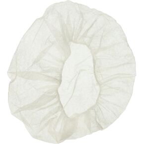 Nurse/Bouffant Cap (Hairnets), White, Box of 100 Pieces - 21"