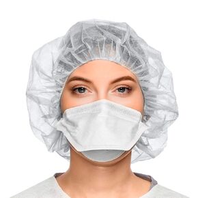 EZGOODZ Disposable Bouffant Caps, Non-Woven PP Hair Covers with Elastic Stretch Band, Breathable Unisex Protective Hats
