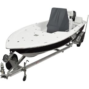 GOODSMANN 600 Denier Center Console Boat Cover Accessory Waterproof Boat Cover Weather Protection Trailerable Boat Cover Fits Models Up to 58'' Height, 45'' Length, 34'' Width 9921-0162-31