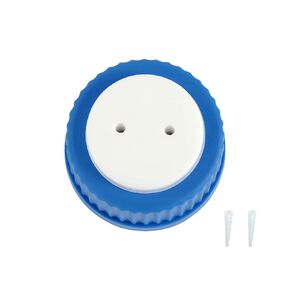 GL45 Safety Filling Caps Kit for Lab Media Bottles, 2-Port, 2 Holes 1/8 Inch OD Tubing, Pack of 2