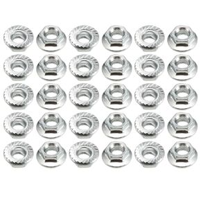 uxcell M4 Serrated Flange Hex Lock Nuts, Carbon Steel 60 Pcs