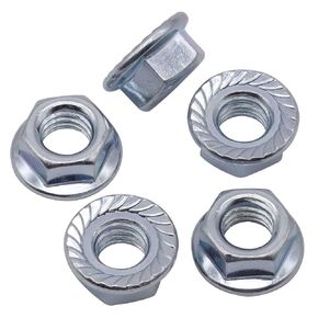 M8-1.25 Serrated Flange Washer Head Hex Nuts DIN 6923, Hex Nuts with Serrated Flange Washer to Replace Extra Washer, Yellow Zinc Plated Finish, Carbon Steel, 25 Pcs