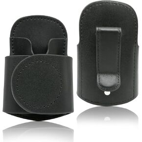 Stethoscope Holder with Clip for Scrubs, Upgrade Premium Leather Clip-on Stethoscope Hip Holder Stethoscope Accessories, Black