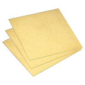 uxcell 3Pcs Brass Sheet, 4" x 4" Metal Sheets 0.02" Thickness H62 Brass Plates for DIY Crafts, Electrical, Repairs, Industry