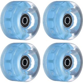 PATIKIL 32 x 58mm Roller Skate Wheels with Bearings, 4 Pack Light Up Wheel Quad Skate Replacement for Double Row Skating Skateboard, Blue Light
