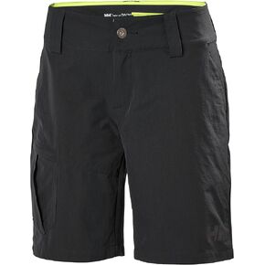 Helly Hansen Women's Quickdry, Sun Protection, Durable Cargo Shorts, Ebony, 28