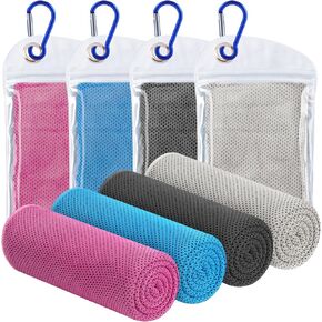 Cooling Towels - 4 Pack Cooling Towel, 40"x12", Microfiber Soft Breathable Cooling Towels for Neck and Face, Cooling Towels for Hot Weather, Workout & More Activities