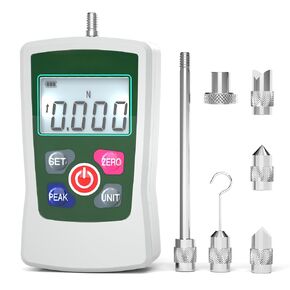 50N/5kg/11lb/180oz Trigger Pull Gauge, Belt Tension Gauge w/ 6 Force Gauge Attachments M6 & Backlit LCD, Digital Dynamometer Push Pull Force Gauge Thrust Tester w/Portable Case