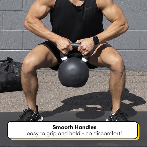 Kettlebell Kings | Powder Coated Kettlebells Weight 80LB | Hand weights Workout Gym Equipment & Strength training sets for Women & Men | Weights set for Home Gym (5-90LB) in Saudi Arabia