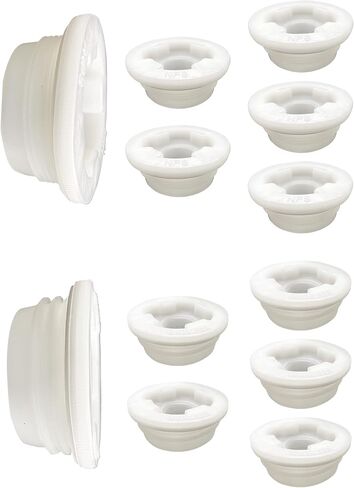 Bung Cap 2" Combo with Gasket for 55 Gallon Plastic Drums -12pc (6 Each Size Thread) Made in USA in Kuwait