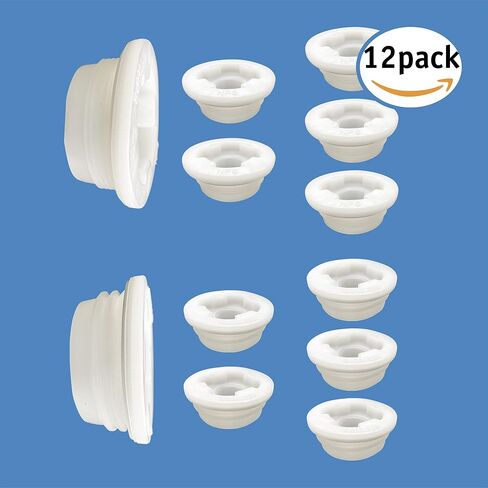 Bung Cap 2" Combo with Gasket for 55 Gallon Plastic Drums -12pc (6 Each Size Thread) Made in USA in Kuwait