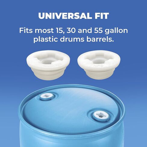Bung Cap 2" Combo with Gasket for 55 Gallon Plastic Drums -12pc (6 Each Size Thread) Made in USA in Kuwait