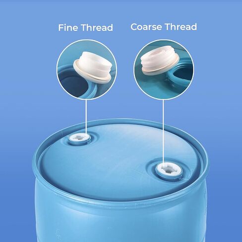 Bung Cap 2" Combo with Gasket for 55 Gallon Plastic Drums -12pc (6 Each Size Thread) Made in USA in Kuwait