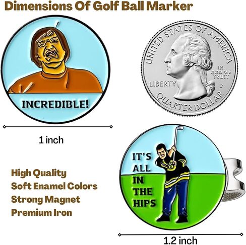 Golf Ball Marker with a Standard Magnetic Hat Clip, Funny Golf Ball Marker Hat Clip for Men Women, Premium Golf Gifts for Men Women, Golf Accessories for Golf Lovers in Saudi Arabia