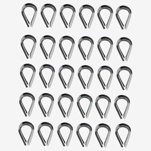 30 قطع الفولاذ المقاوم للصدأ الدجاج القلب الدائري الفولاذ المقاوم للصدأ كابل تلميح كم واقية مثلث الدائري الرباعية سلك حبل كوليت سلك حبل الملحقات M3 in Kuwait