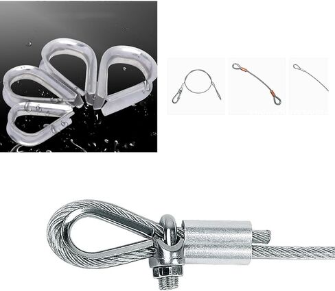 30 قطع الفولاذ المقاوم للصدأ الدجاج القلب الدائري الفولاذ المقاوم للصدأ كابل تلميح كم واقية مثلث الدائري الرباعية سلك حبل كوليت سلك حبل الملحقات M3 in Kuwait