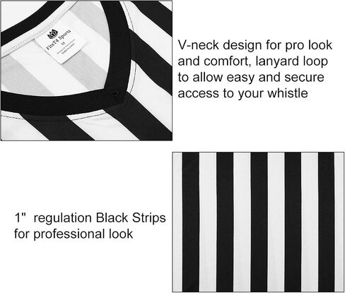 FitsT4 Sports Women's Official Black & White Stripe قميص الحكم Pro الزي الرسمي جيرسي كم قصير زي النادلات in Saudi Arabia