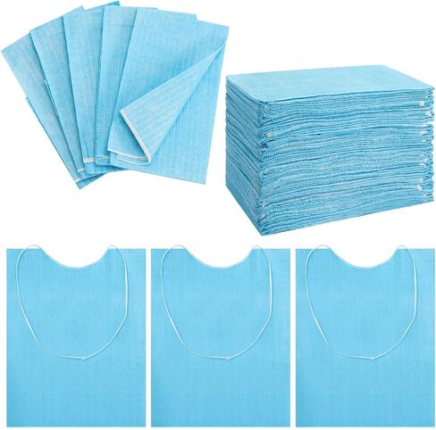 120 قطعة من مرايل الأسنان للاستعمال مرة واحدة، 3 مرايل مضادة للماء لطبيب الأسنان، مرايل أسنان زرقاء كبيرة مقاس 13 × 18 بوصة، مرايل للمريض للاستعمال مرة واحدة لإصلاح وشم الأسنان وتقليم الأظافر وتمديد الرموش in Kuwait