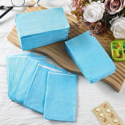 120 قطعة من مرايل الأسنان للاستعمال مرة واحدة، 3 مرايل مضادة للماء لطبيب الأسنان، مرايل أسنان زرقاء كبيرة مقاس 13 × 18 بوصة، مرايل للمريض للاستعمال مرة واحدة لإصلاح وشم الأسنان وتقليم الأظافر وتمديد الرموش in Kuwait