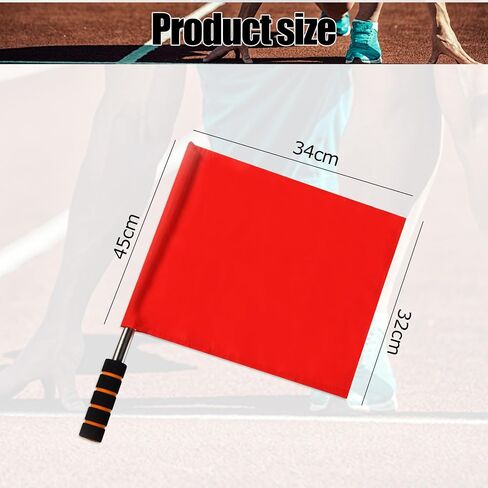 2 Pcs Volleyball Flags Line Judge,Racing Flags Referee Hand Flag,Stainless Steel Command with Sponge Handle Flag,Red Hand Warning Flag for Soccer Volleyball Basketball Football Competition in Saudi Arabia