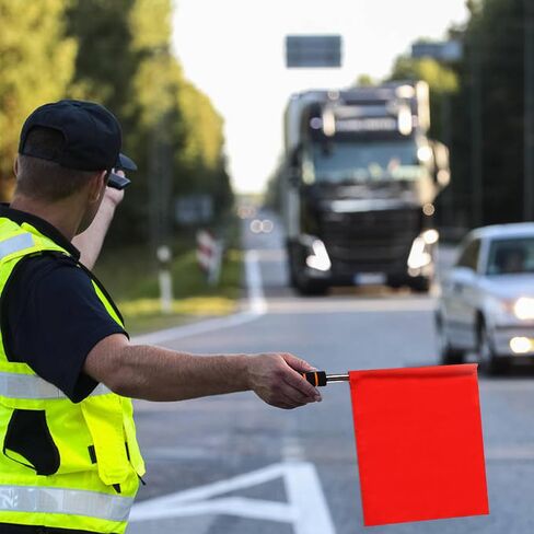 2 Pcs Volleyball Flags Line Judge,Racing Flags Referee Hand Flag,Stainless Steel Command with Sponge Handle Flag,Red Hand Warning Flag for Soccer Volleyball Basketball Football Competition in Saudi Arabia