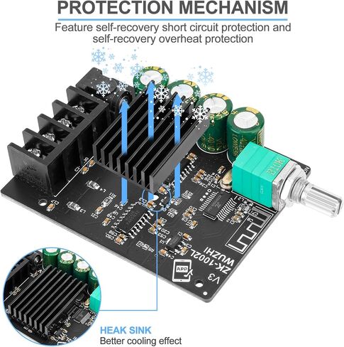 مكبر صوت صغير الحجم بلوتوث مكبر للصوت 2.0 2X100 واط 5 فولت-24 فولت وحدة مكبر كهربائي الصوت لتخزين مكبرات صوت المسرح المنزلي in Kuwait