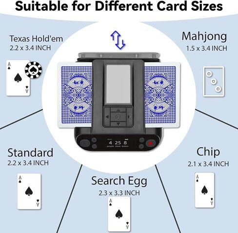 Automatic Card Shuffler and Dealer 2-in-1 Card Shuffler 4 Deck Automatic 360° Rotating Card Dealer with Remote Rechargeable Card Shuffler for UNO, Poker, Texas Hold'em, Monopoly Deal, Blackjack White in Saudi Arabia