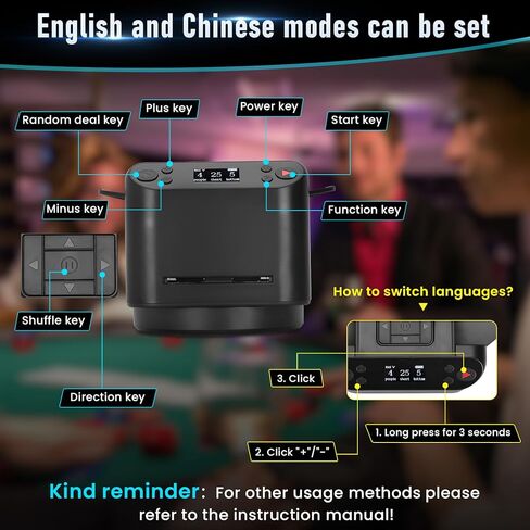 موزع بطاقات أوتوماتيكي وموزع بطاقات 2 في 1،360 درجة، موزع بطاقات بطابقين مع جهاز تحكم لاسلكي، هادئ للغاية، قابل لإعادة الشحن، يعمل مع UNO، بيتزا جبن الماعز تاكو كات، خمسة تيجان، صفقة مونوبولي، إلخ in Kuwait