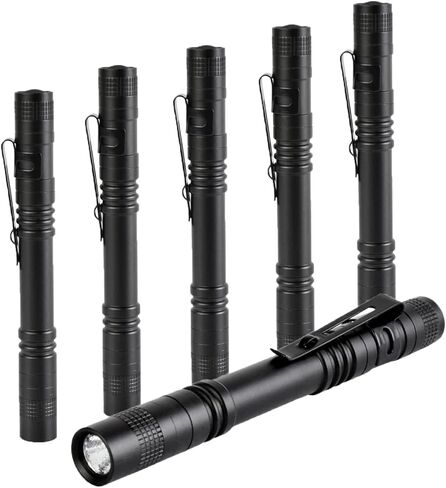 10 عبوات من مصابيح LED على شكل قلم، مصباح يدوي صغير محمول مزود بمشبك، مصباح جيب طبي من Penlight لفحص الممرضات والطوارئ in Kuwait