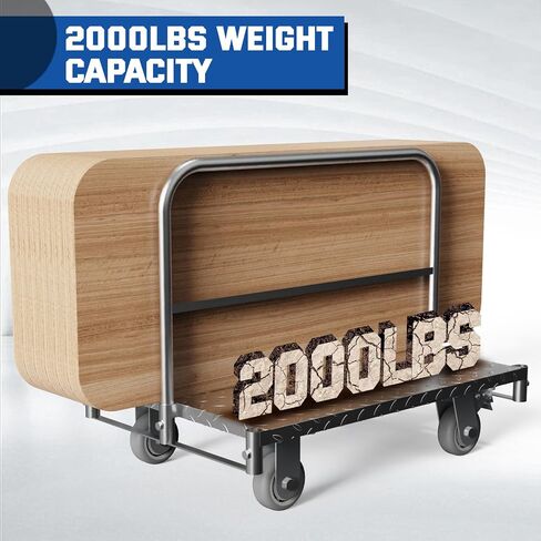 Panel Cart, Heavy Duty Flatbed Cart with 5In Swivel Caster 2000LBS Weight Capacity Lumber Drywall Mattress Cart Transporting Heavy Loads with Ease and Efficiency 2PCS Straps for Platform Truck in Saudi Arabia
