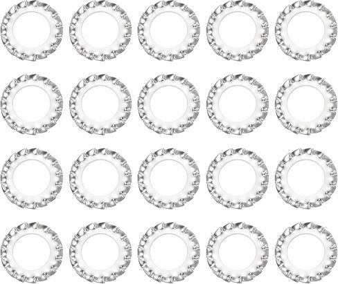 uxcell M10 50Pcs External Tooth Star Lock Washers, 304 Stainless Steel Tooth Locking Ring Washers Quick Speed Star Nut Locking Fastener, Silver in Saudi Arabia