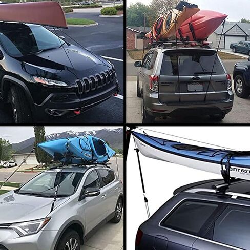 XhuangTech كاياك وزورق القوس وحزام ربط ستيرن 1/4 بوصة ينمو خفيفًا شديد التحمل وحبل قابل للتعديل 2 حزمة in Kuwait