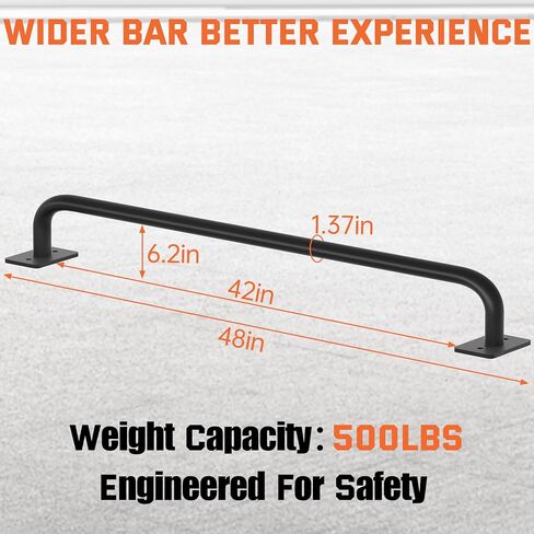Pull Up Bar Wall Mounted,Heavy Duty Chin-Up Strength Training Pull-Up Bars for Home Doorway/Beam or Joist Mount,Fully Welded Thick Metal Sturdy Construction Support 500 Lbs in Saudi Arabia