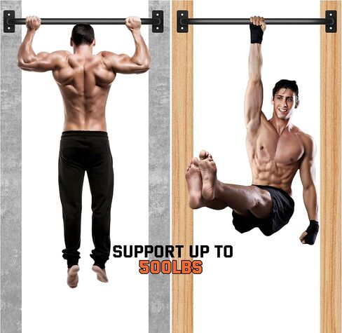 Pull Up Bar Wall Mounted,Heavy Duty Chin-Up Strength Training Pull-Up Bars for Home Doorway/Beam or Joist Mount,Fully Welded Thick Metal Sturdy Construction Support 500 Lbs in Saudi Arabia