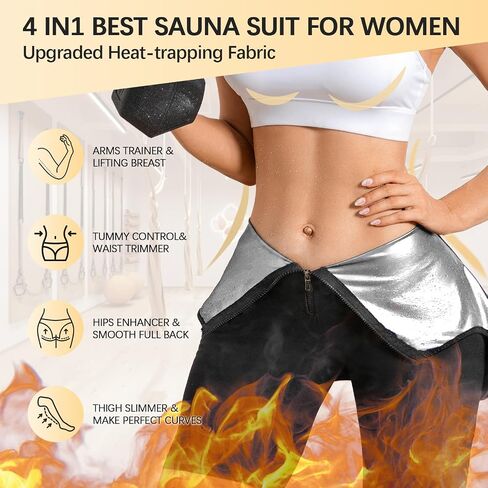 Sauna Suit for Women Full Body Waist Trainer Short Sleeve Sweat Suit with Shorts Full Body Shaper in Saudi Arabia