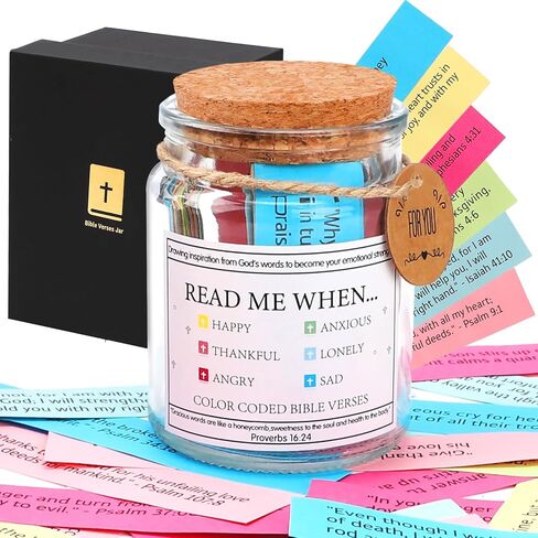 Graduation Gifts, Christian Gifts for Women, Bible Gifts Read Me When Bible Verse Jar for Emotions and Feelings, Daily Hope Prayer Scripture,Religious Faith Accessories Stuff in Saudi Arabia