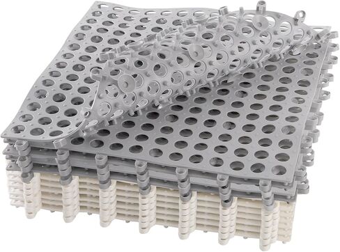 Jucoan 12 حزمة من البلاط المتشابك للصرف، مقاس 30.48 سم × 30.48 سم، بلاط تصريف PVC ناعم غير قابل للانزلاق، سجادة دش من بلاط الأرضيات مع أكواب شفط للحمام وغرفة خزانة المطبخ in Kuwait