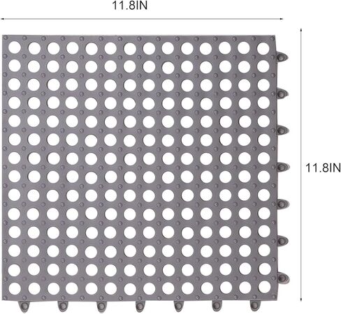 Jucoan 12 حزمة من البلاط المتشابك للصرف، مقاس 30.48 سم × 30.48 سم، بلاط تصريف PVC ناعم غير قابل للانزلاق، سجادة دش من بلاط الأرضيات مع أكواب شفط للحمام وغرفة خزانة المطبخ in Kuwait