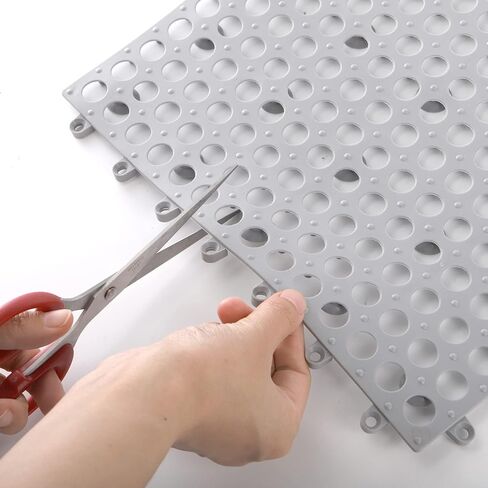 Jucoan 12 حزمة من البلاط المتشابك للصرف، مقاس 30.48 سم × 30.48 سم، بلاط تصريف PVC ناعم غير قابل للانزلاق، سجادة دش من بلاط الأرضيات مع أكواب شفط للحمام وغرفة خزانة المطبخ in Kuwait