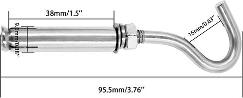 Concrete Wall Hook, 304 Stainless Steel Expansion Hook,Concrete Hook,Open Cup Hook, Heavy Duty Hooks Expansion Bolts for Concrete Brick Wall 5 Pack M6 in Saudi Arabia