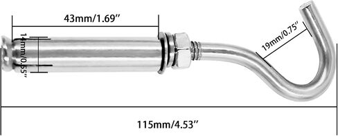 Concrete Wall Hook, 304 Stainless Steel Expansion Hook,Concrete Hook,Open Cup Hook, Heavy Duty Hooks Expansion Bolts for Concrete Brick Wall 5 Pack M6 in Saudi Arabia