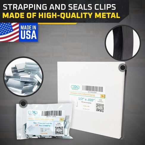 IDL Packaging 1/2" x 200' Steel Banding Strapping Kit, 1100 lbs Break Strength - Premium Heavy-Duty Banding Tool for Pallet Strapping - Strapping Tensioner, Sealer, Cutter/Crimper in Saudi Arabia